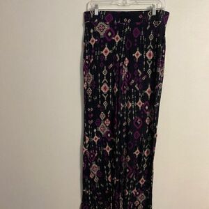 Mossimo Supply Co. Blue/Pink/White Palazzo pants, size L